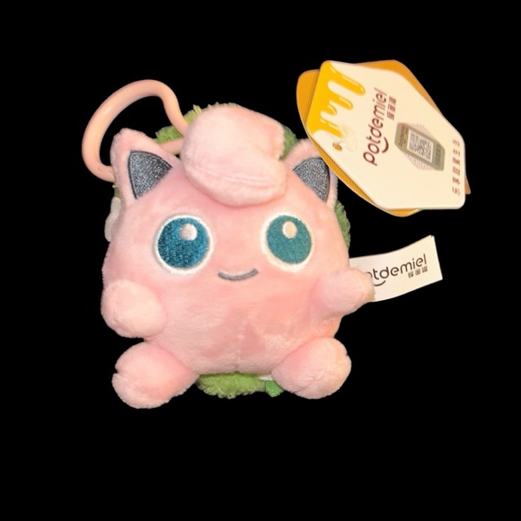 Genuine Pokemon Jigglypuff with Flowers Authentic Tags Soft Plush Keychain - Picture 4 of 6